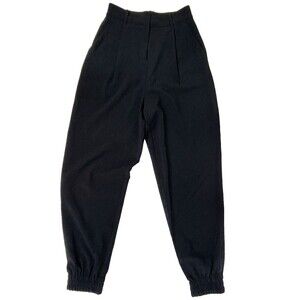 Elizabeth and James Black Joggers Pants Elastic Ankle Cuff High Waist Pleated 00